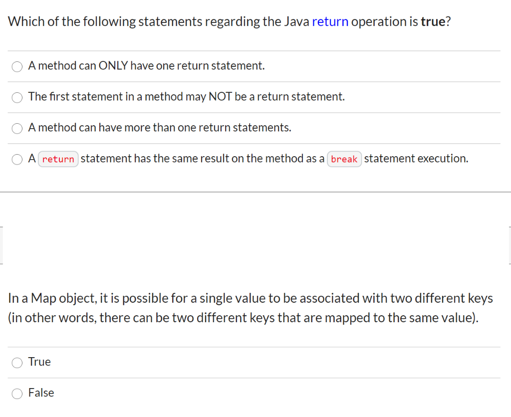 Solved Which of the following statements regarding the Java | Chegg.com