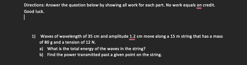 Solved Directions: Answer the question below by showing all | Chegg.com