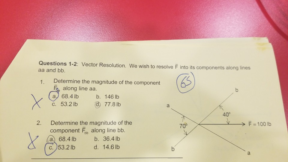 Solved Questions 1-2: Vector Resolution. We wish to resolve | Chegg.com