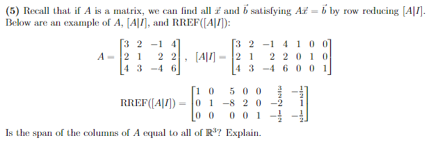 Solved (5) Recall That If A Is A Matrix, We Can Find All And | Chegg.com