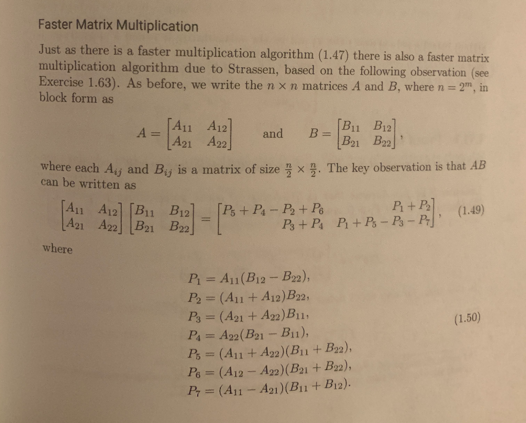 Solved Faster Matrix Multiplication Just as there is a | Chegg.com