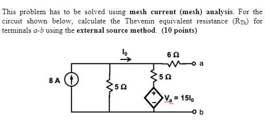 Solved This Problem Has To Be Solved Using Mesh Current | Chegg.com