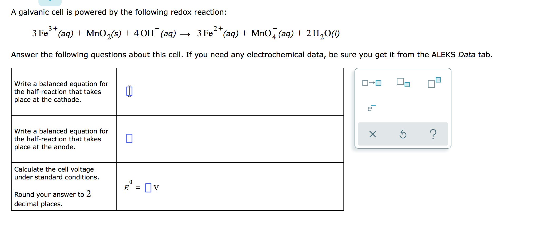 Solved: A Galvanic Cell Is Powered By The Following Redox | Chegg.com