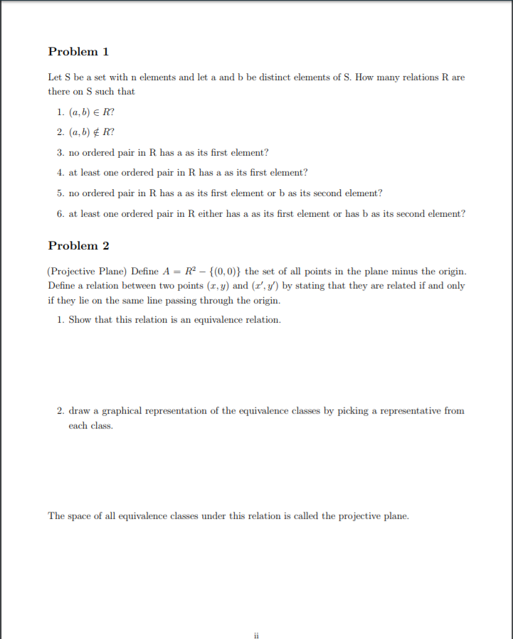 Solved Problem 1 Let S Be A Set With N Elements And Let A | Chegg.com