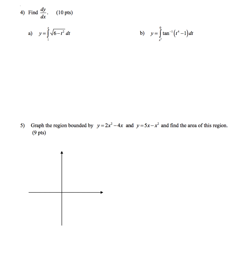 Solved 4 Find 10 Pts A Y J Vo T Dt B Y F Tan 84 1 Chegg Com