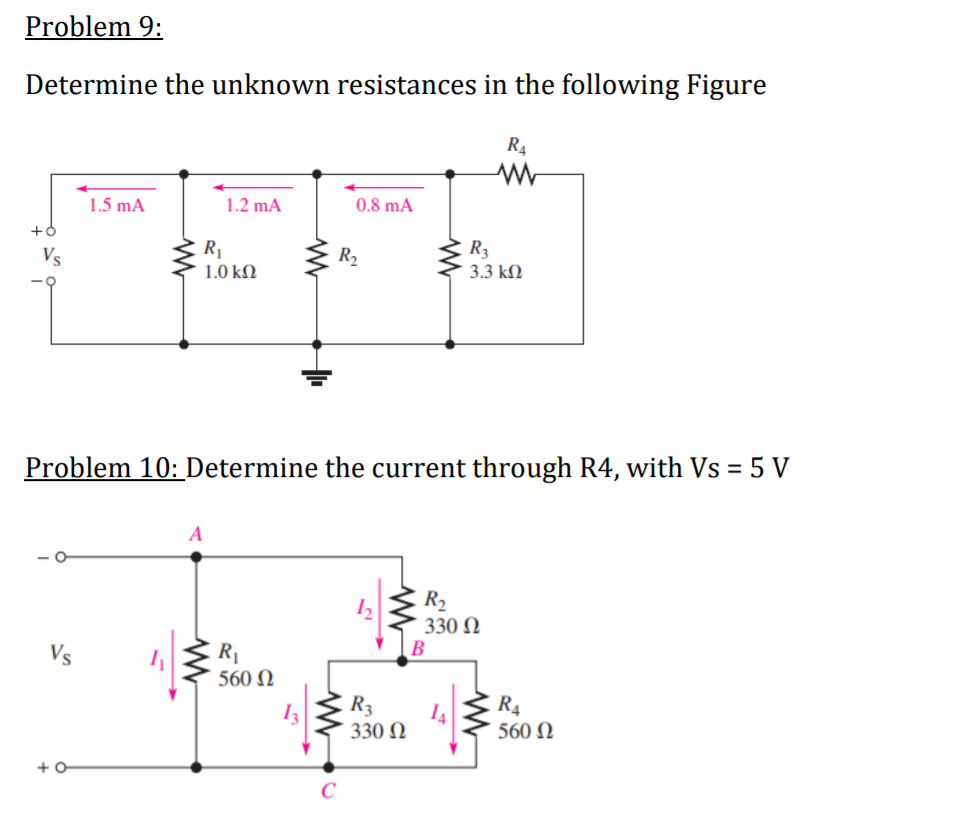 Solved Problem 9: Determine the unknown resistances in the | Chegg.com