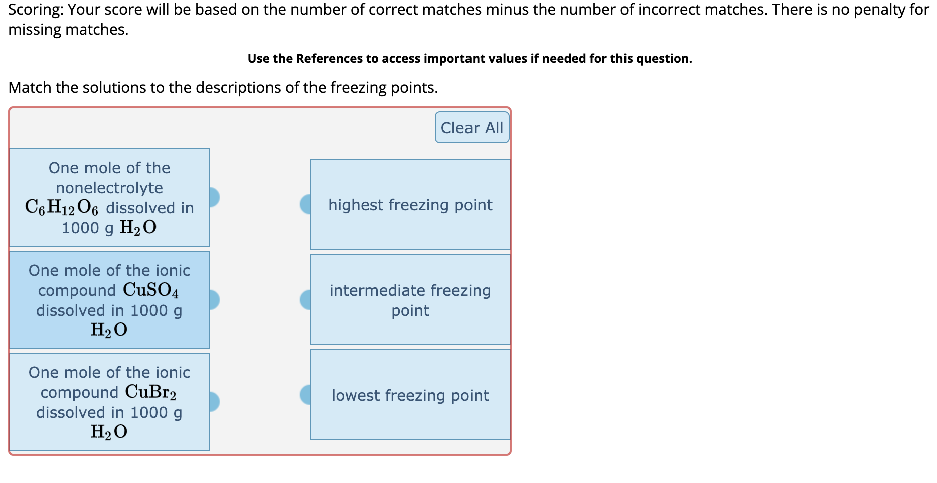 Scoring: Your score will be based on the number of correct matches minus the number of incorrect matches. There is no penalty