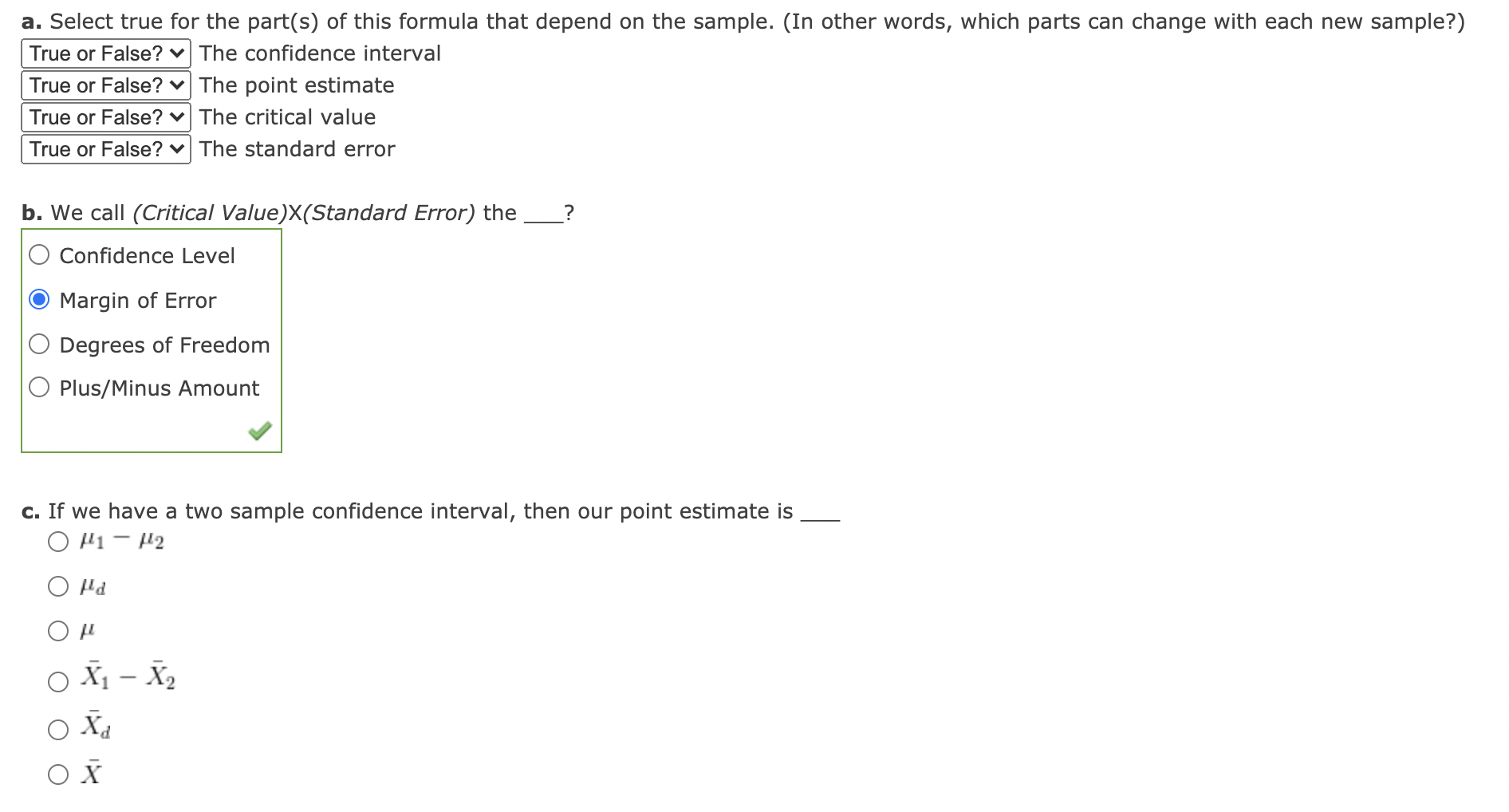 Solved a. Select true for the part(s) of this formula that | Chegg.com