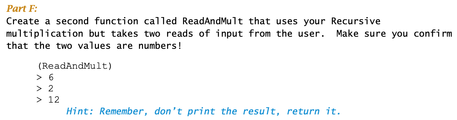 We're going to build a recursive multiplication | Chegg.com