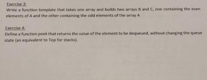 Solved Exercise 3: Write a function template that takes one | Chegg.com