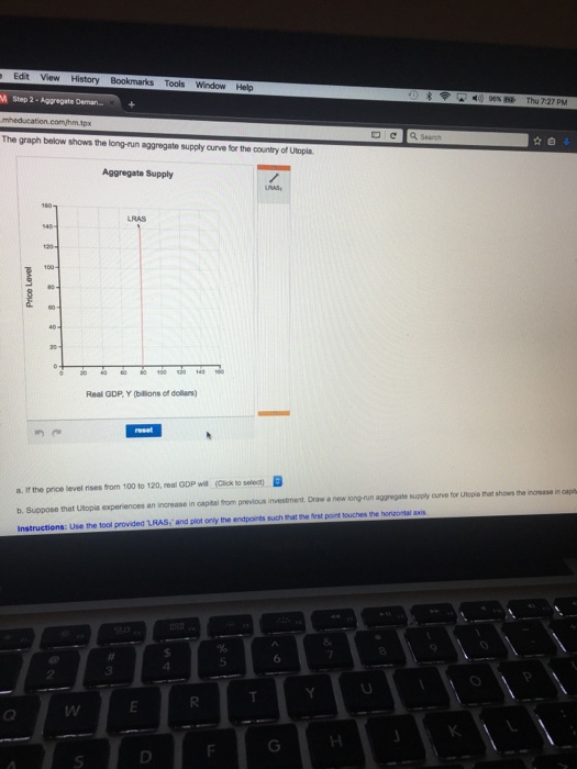 Solved The graph below shows the long-run aggregate supply | Chegg.com