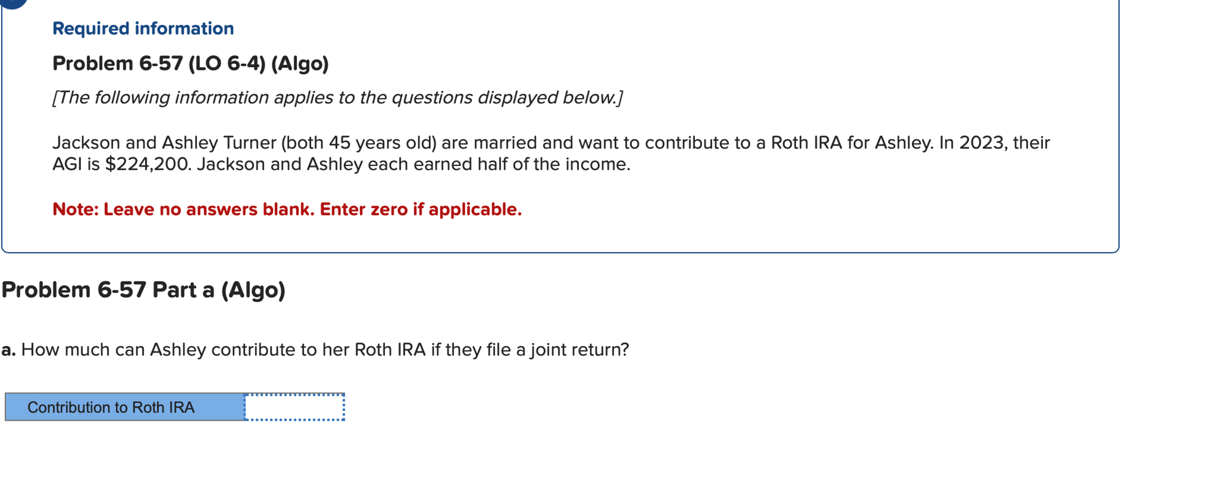 Solved Required informationProblem 6-57 (LO 6-4) (Algo)[The | Chegg.com