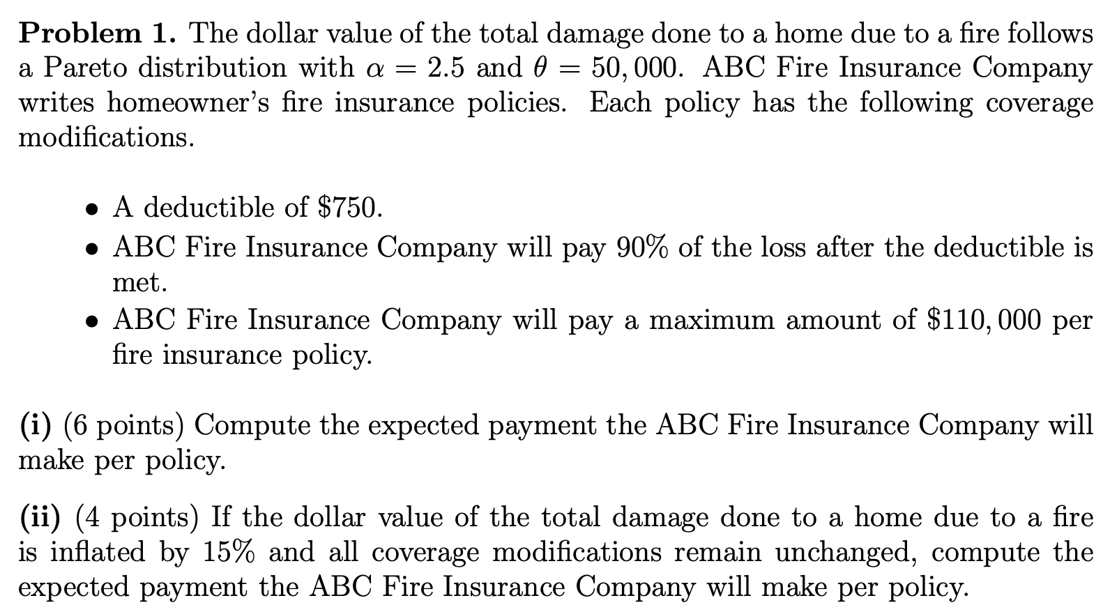 Solved by an EXPERT Problem 1. ﻿The dollar value of the total damage ...