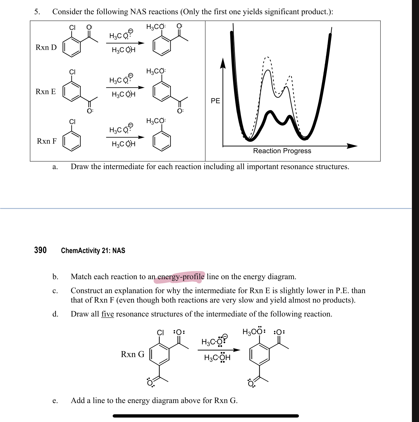 Solved 5. Consider the following NAS reactions (Only the | Chegg.com