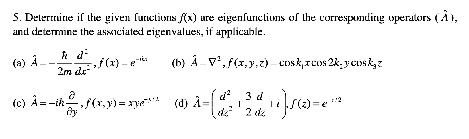 5 Determine If The Given Functions F X Are