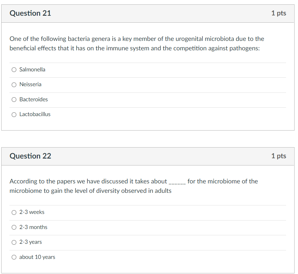 Solved Question 21 1 pts One of the following bacteria | Chegg.com