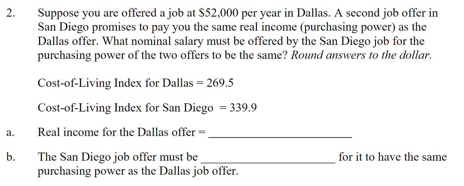 Solved 2. Suppose You Are Offered A Job At $52,000 Per Year | Chegg.com