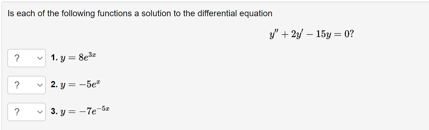 is-each-of-the-following-functions-a-solution-to-the-differential