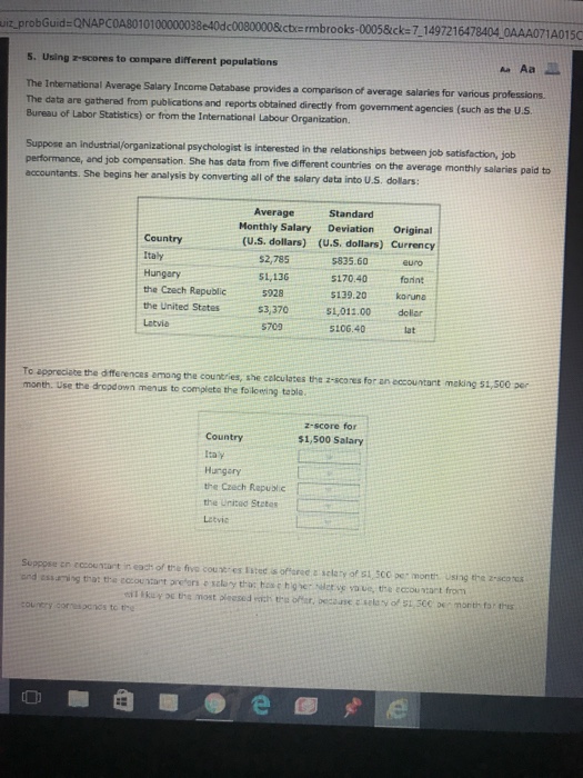 Solved The International Average Salary Income Database Chegg