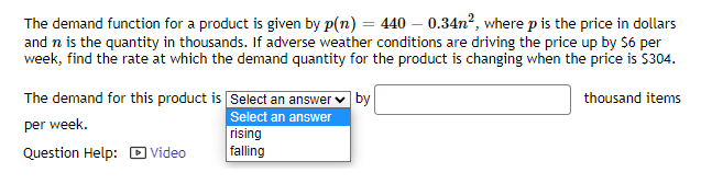 Solved The demand function for a product is given by | Chegg.com