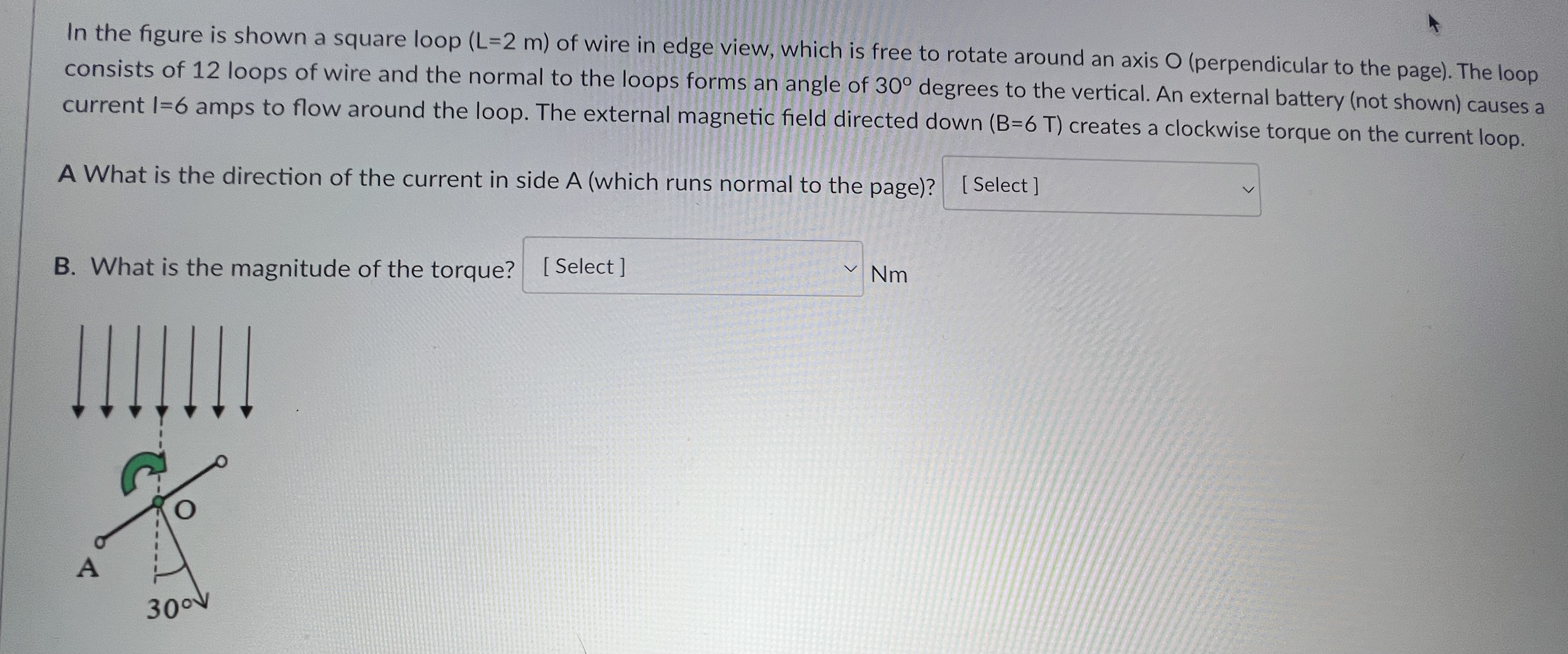 Solved In the figure is shown a square loop \\( (L=2 | Chegg.com