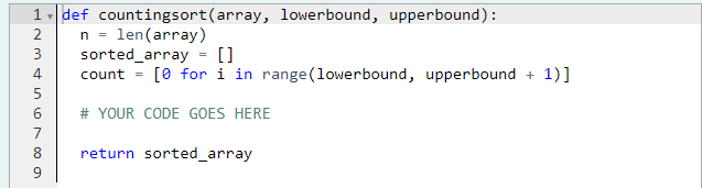 Solved Given an array of integers, and the bounds for values | Chegg.com