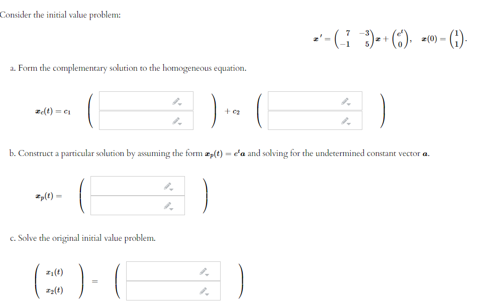 Solved Consider The Initial Value Problem: A'=(+ 3) + | Chegg.com