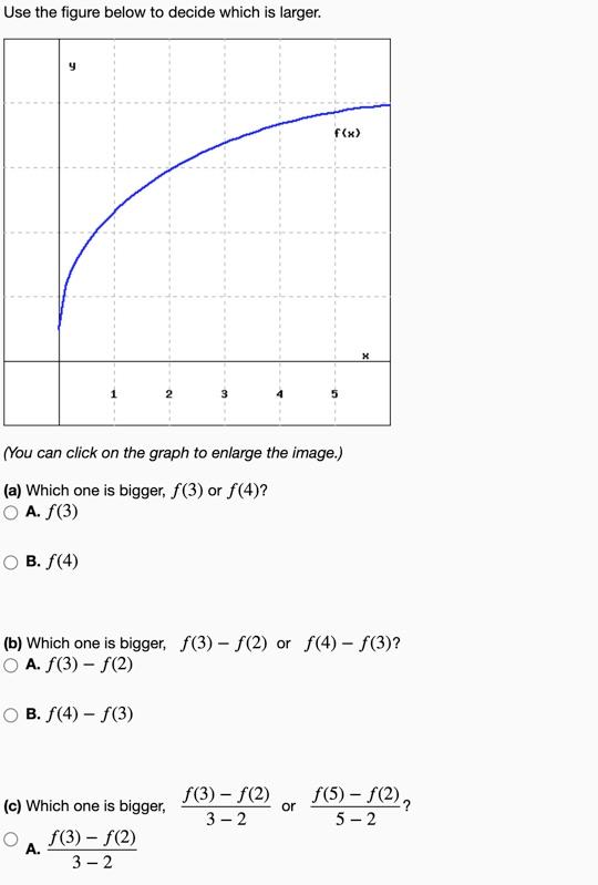 Solved Use the figure below to decide which is larger. (You | Chegg.com