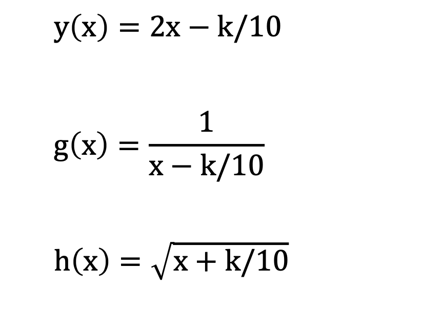 Y X 2x−k 10 G X X−k 101 H X X K 10