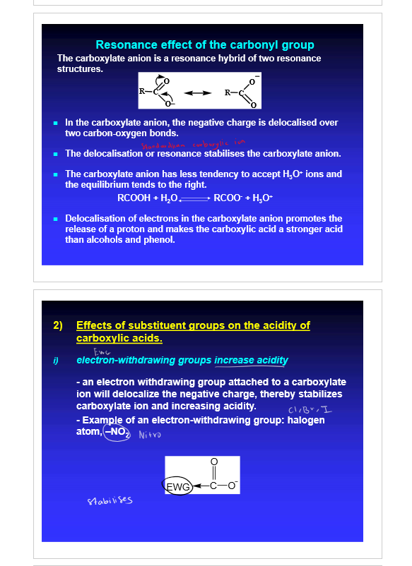 Solved Resonance effect of the carbonyl group The | Chegg.com