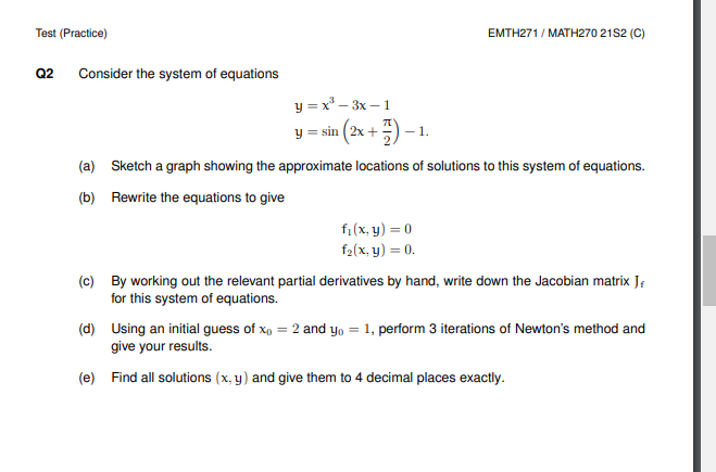 Solved Test (Practice) EMTH271/MATH270 21S2 (C) Q2 Consider | Chegg.com