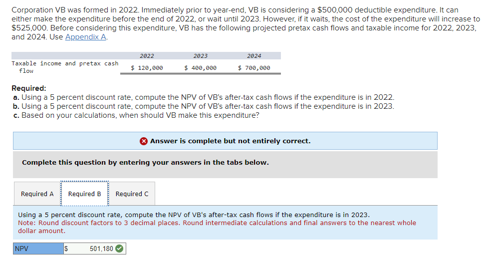 Corporation VB was formed in 2022. Immediately prior | Chegg.com