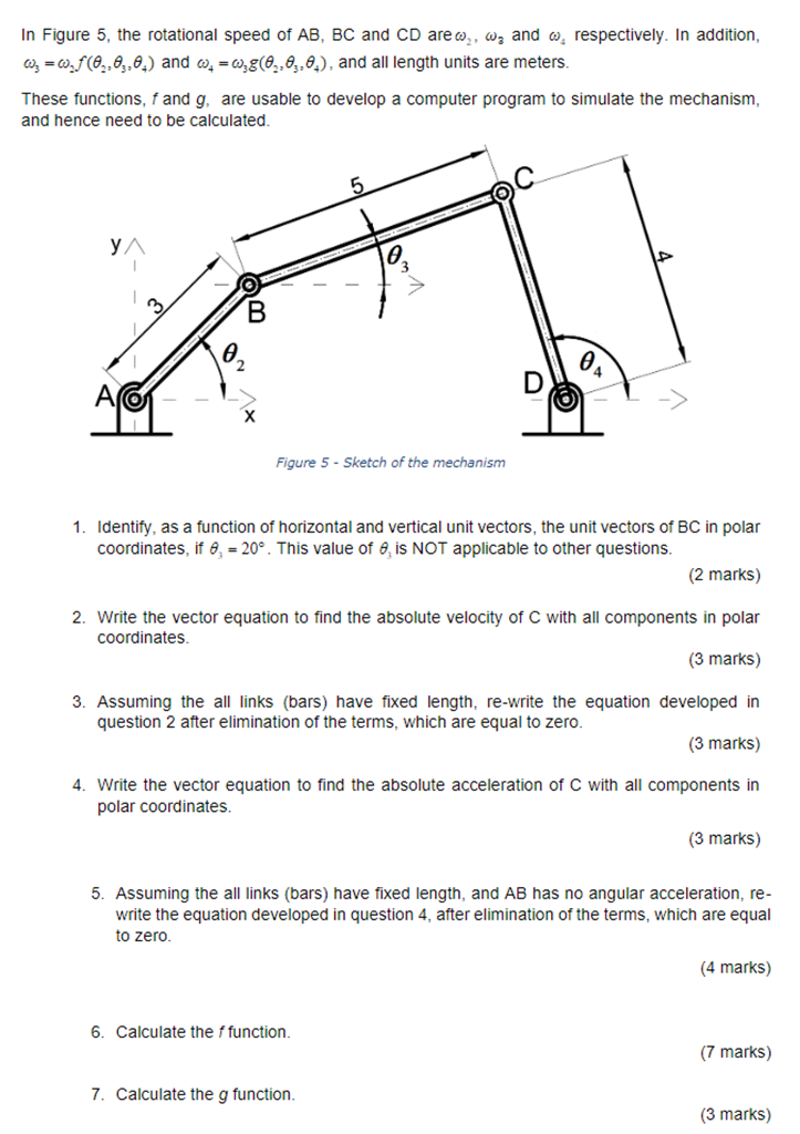 Solved In Figure 5 , the rotational speed of AB,BC and CD | Chegg.com