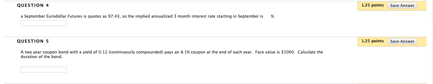 Solved QUESTION 4 1.25 points Save Answer a September | Chegg.com