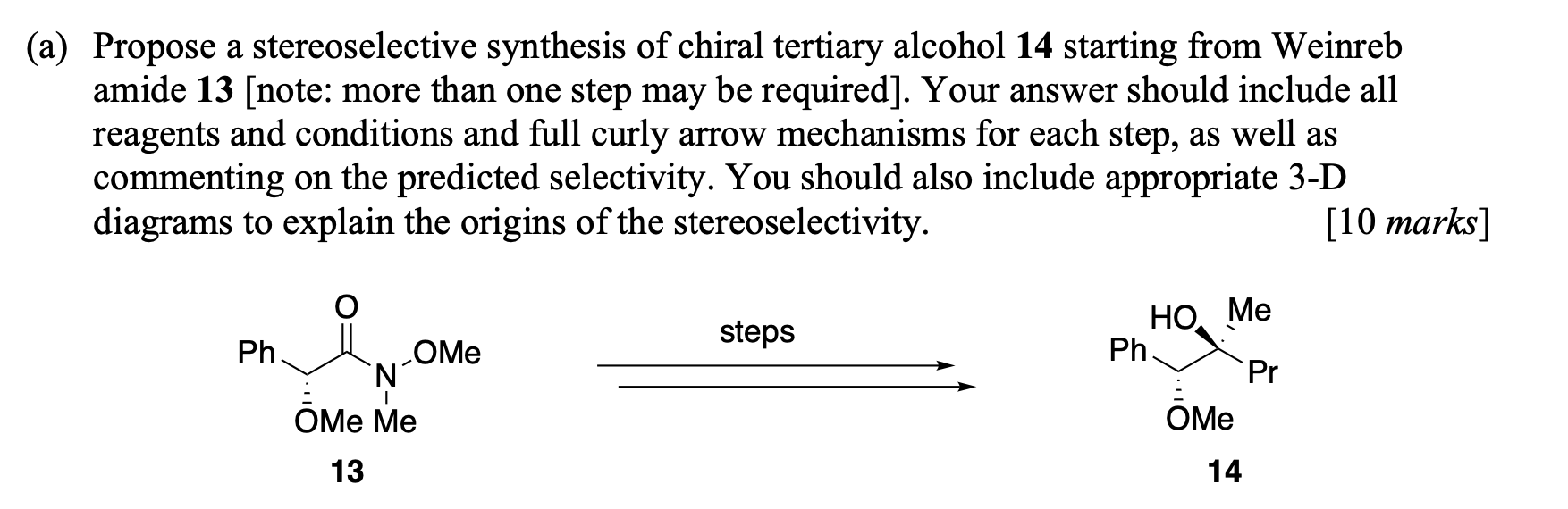 Solved (a) Propose A Stereoselective Synthesis Of Chiral | Chegg.com