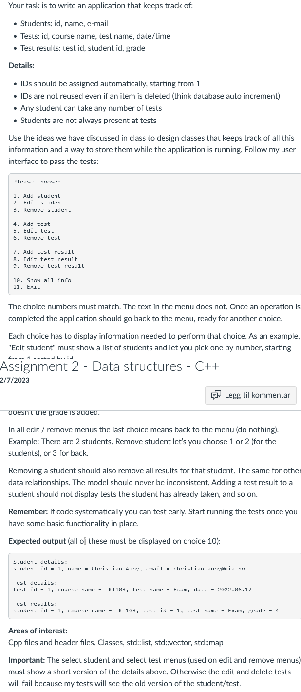 How to document a Test of Detail