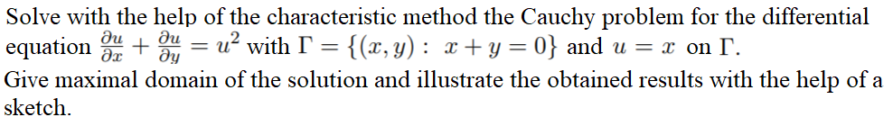 Solved Solve with the help of the characteristic method the | Chegg.com