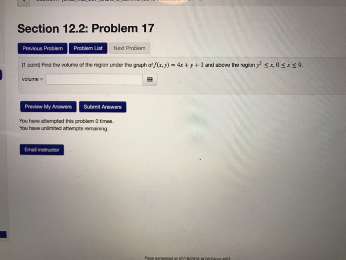 Solved Section 12.2: Problem 11 Previous Problem Problem | Chegg.com