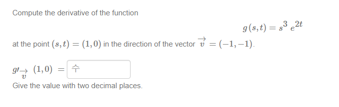 Solved Compute The Derivative Of The Function G S T 3 Chegg Com