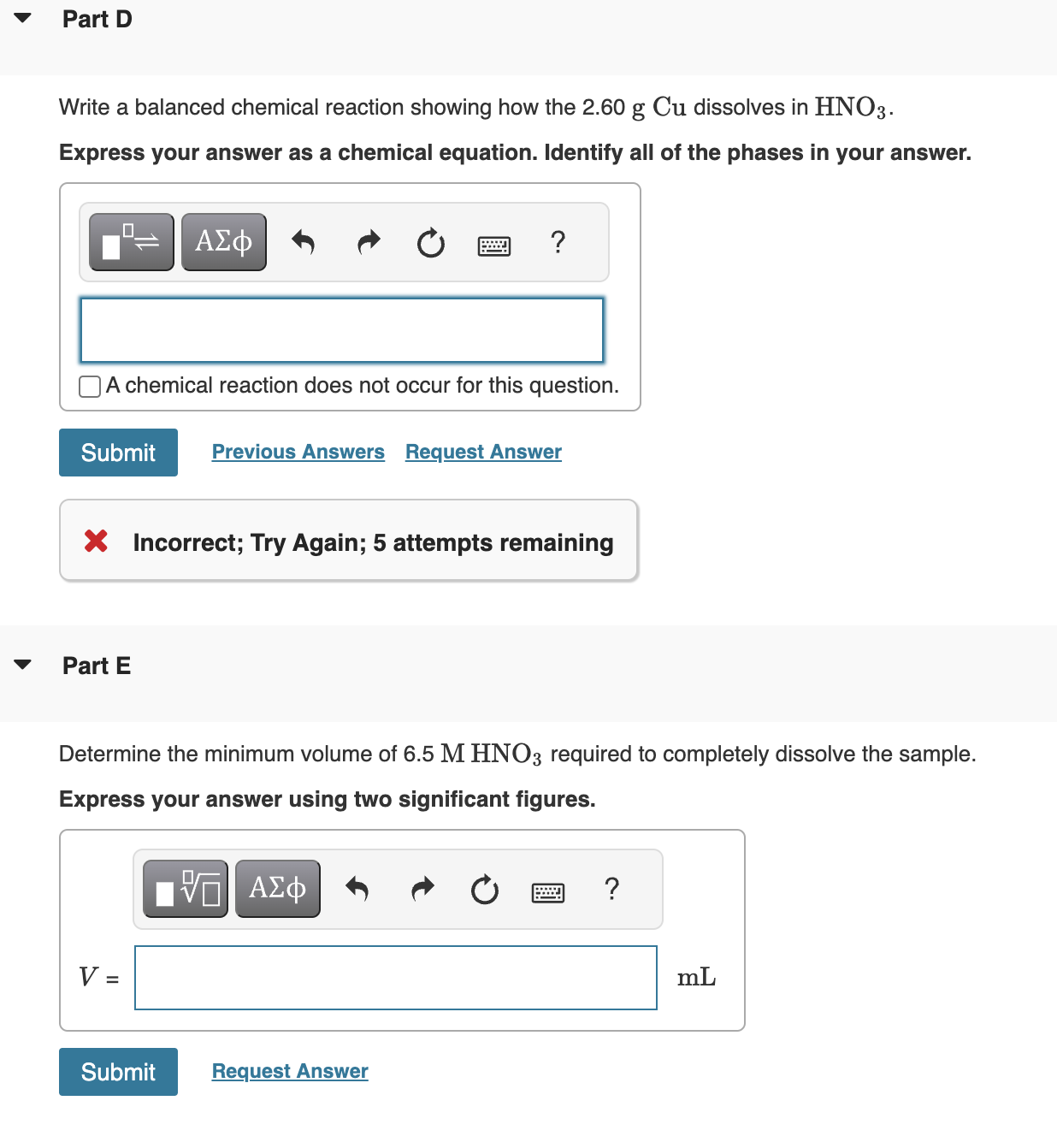 Solved Part DWrite a balanced chemical reaction showing how | Chegg.com