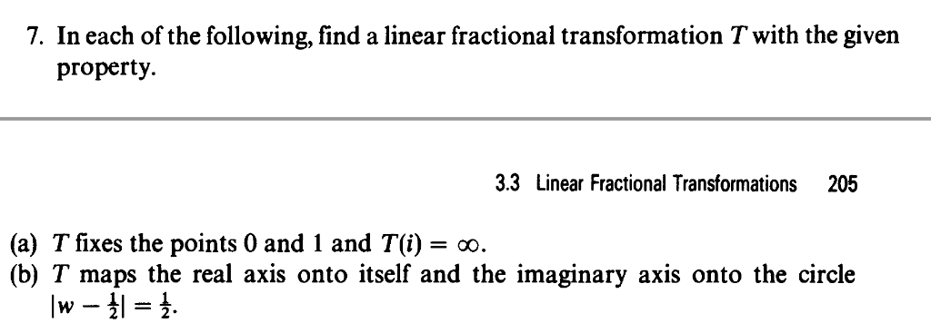 Solved 7. In each of the following, find a linear fractional | Chegg.com