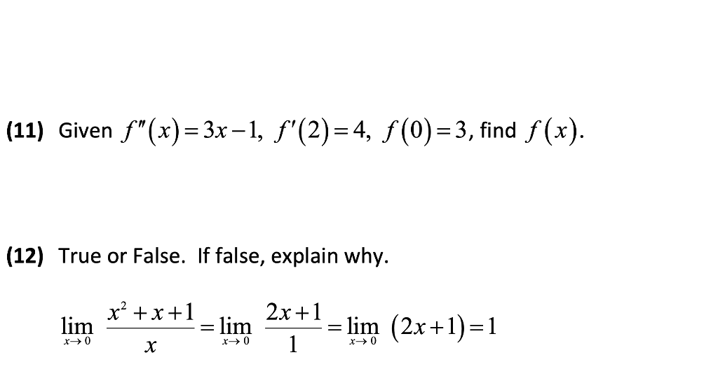 Solved (11) Given ƒ