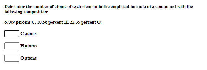 how to find amount of atoms of an element in a compound