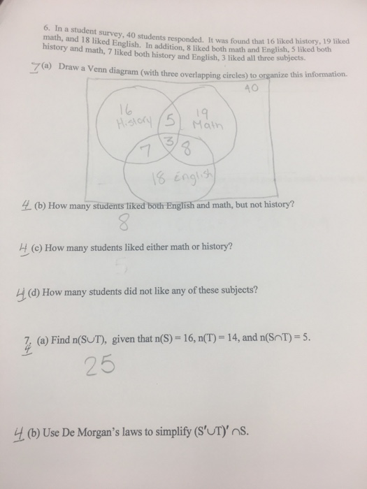 Solved In a student survey, 40 students responded. It was | Chegg.com