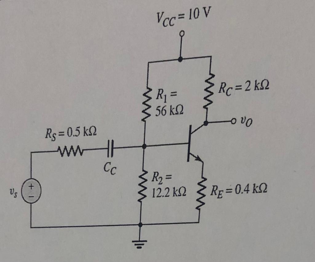 Solved For the BJT circuit shown below, assume that the | Chegg.com