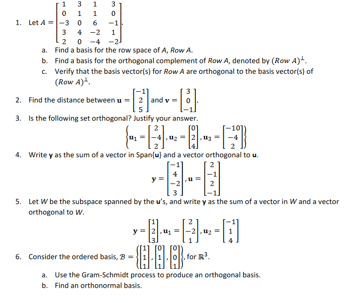 Solved 3 1 0 1 0 3 6 3 1 1 Let A 0 1 3 4 2 1 2 0 4 Chegg Com