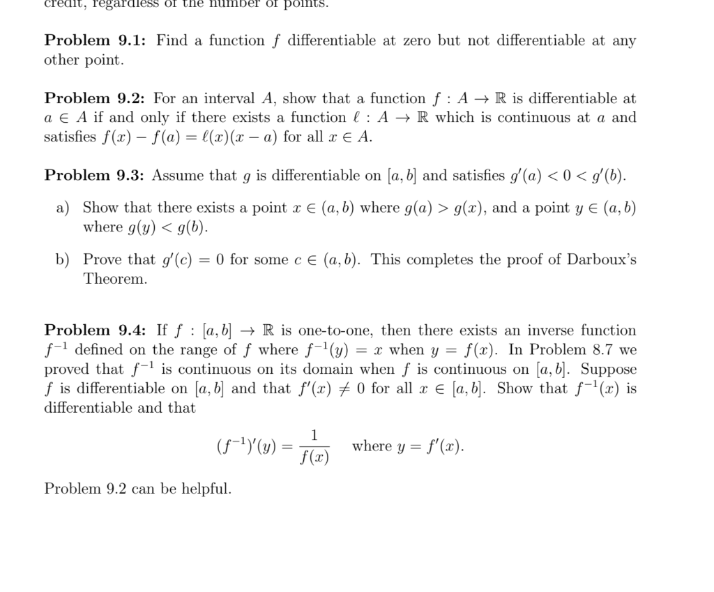 9.3 Non-Differentiable Functions