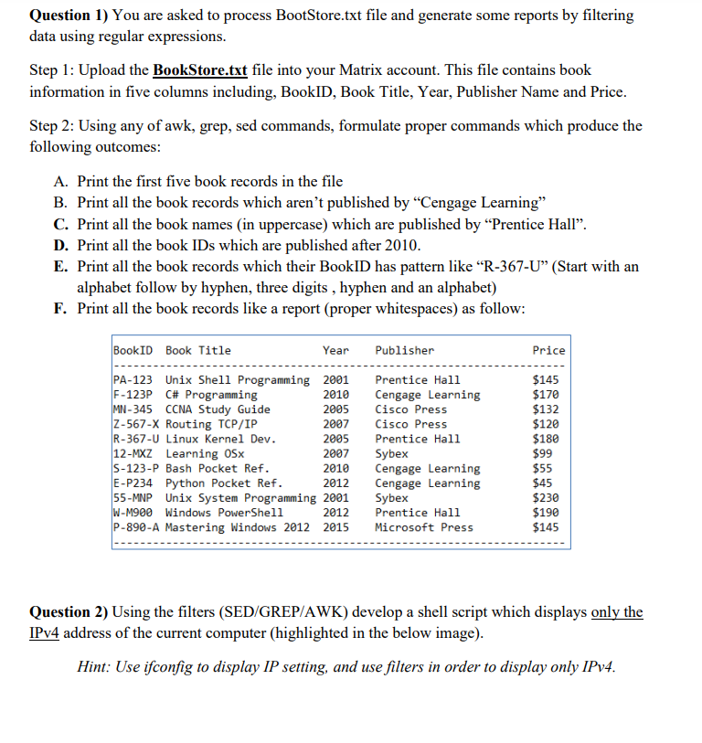 Question 1 You Are Asked To Process Bootstore Txt Chegg Com