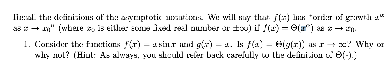 Solved Recall the definitions of the asymptotic notations. | Chegg.com