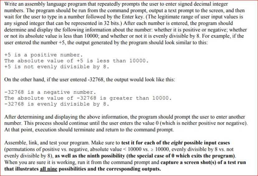 Write an assembly language program that repeatedly | Chegg.com